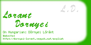 lorant dornyei business card